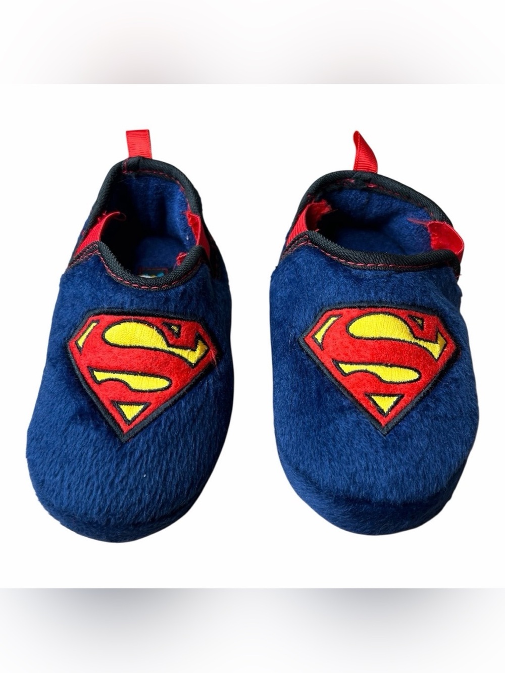 Superman DC 2006 Vintage Kids Soft Sole Slippers Sz 5-6 Small